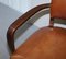 Fauteuil Bridge en Cuir Marron et Bois Dur de George Smith 8