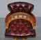 Vintage Fully Buttoned Oxblood Leather Chesterfield Captain's Chair 3