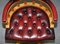 Vintage Fully Buttoned Oxblood Leather Chesterfield Captain's Chair 7