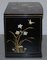 Mueble de TV chinoiserie vintage de pintura lacada en negro con pájaro y flores, Imagen 15