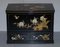 Vintage Chinese Chinoiserie TV Media Stand in Black Lacquered Paint with Bird & Flowers, Image 2