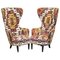 Kilim Wing Back Armchairs by Tom Dixon for George Smith, 2007, Set of 2 1