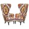 Kilim Wing Back Armchairs by Tom Dixon for George Smith, 2007, Set of 2, Image 1