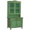 Victorian Hand-Painted Distressed Green Dresser Bookcase or Kitchen Cupboard 1