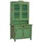 Victorian Hand-Painted Distressed Green Dresser Bookcase or Kitchen Cupboard, Image 1