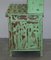 Viktorianisches Handbemaltes Grünes Kommode Bücherregal oder Küchenschrank 16