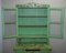 Viktorianisches Handbemaltes Grünes Kommode Bücherregal oder Küchenschrank 20