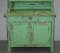 Viktorianisches Handbemaltes Grünes Kommode Bücherregal oder Küchenschrank 3