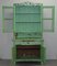 Viktorianisches Handbemaltes Grünes Kommode Bücherregal oder Küchenschrank 17