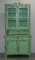 Victorian Hand-Painted Distressed Green Dresser Bookcase or Kitchen Cupboard 2