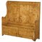 Victorian Satinwood Settle Bench or Pew with Internal Storage 1