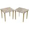Gold Gilt Bronze Side Tables with Thick Heavy Purple Marble Tops, Set of 2 1