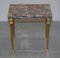 Gold Gilt Bronze Side Tables with Thick Heavy Purple Marble Tops, Set of 2 3