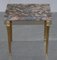 Gold Gilt Bronze Side Tables with Thick Heavy Purple Marble Tops, Set of 2 11