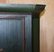 Swedish Hand-Painted Green Hall or Pot Cupboard Wardrobe with Musical Deco, 1800s 11