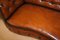 Regency Serpentine Hand Dyed Whisky Brown Leather Chesterfield Sofa 10