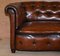 Regency Serpentine Handgefärbtes Whiskey Braunes Leder Chesterfield Sofa 4