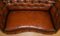 Regency Serpentine Hand Dyed Whisky Brown Leather Chesterfield Sofa 9