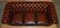 Vintage Oxblood Bordeaux Leather Chesterfield Club Sofa on Turned Legs 5