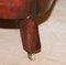 Vintage Oxblood Bordeaux Leather Chesterfield Club Sofa on Turned Legs, Image 18