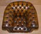 Art Deco Hand Dyed Brown Leather & Fully Buttoned Chesterfield Club Armchair 8
