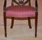 Large Sheraton Revival Dining Table in Hardwood and Walnut with Hepplewhite Armchairs, Set of 17 18