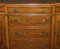 Burr & Burl Yew Wood and Faux Drawer Fronted Library Bookcase Sideboard with Shelves, Image 12