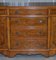 Burr & Burl Yew Wood and Faux Drawer Fronted Library Bookcase Sideboard with Shelves 7