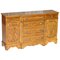 Burr & Burl Yew Wood and Faux Drawer Fronted Library Bookcase Sideboard with Shelves 1