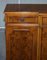 Burr & Burl Yew Wood and Faux Drawer Fronted Library Bookcase Sideboard with Shelves 10