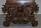 Antique Italian Renaissance Revival Carved Walnut Hall Bench Seat with Cherubs Putti 11