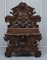 Antique Italian Renaissance Revival Carved Walnut Hall Bench Seat with Cherubs Putti 2