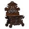 Antique Italian Renaissance Revival Carved Walnut Hall Bench Seat with Cherubs Putti 1