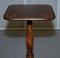 Antique Regency Style Flamed Walnut & Inlaid Tripod Side or End Lamp Tables, Set of 2 18