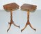 Antique Regency Style Flamed Walnut & Inlaid Tripod Side or End Lamp Tables, Set of 2 2