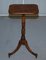 Antique Regency Style Flamed Walnut & Inlaid Tripod Side or End Lamp Tables, Set of 2 4