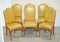 Art Deco Hand Carved Walnut & Leather Denby & Spinks Dining Chairs, Set of 8 2