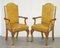 Art Deco Hand Carved Walnut & Leather Denby & Spinks Dining Chairs, Set of 8 12