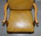 Art Deco Hand Carved Walnut & Leather Denby & Spinks Dining Chairs, Set of 8 17
