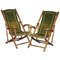 Victorian Military Campaign Steamer Liner Folding Chairs, Set of 2 1