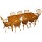 Handmade Burr Yew & Elm Dining Table & Windsor Chairs by Stewart Linford, England, Set of 9 1