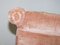 Butacas victorianas con tapicería de terciopelo rosa salmón. Juego de 2, Imagen 15