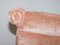 Victorian Boudoir Armchairs with Salmon Pink Velour Upholstery, Set of 2, Image 15