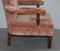 Victorian Boudoir Armchairs with Salmon Pink Velour Upholstery, Set of 2, Image 10