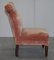 Victorian Boudoir Armchairs with Salmon Pink Velour Upholstery, Set of 2 19