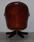 Hardwood & Brown Leather Chesterfield Captain's Directors Armchair 14