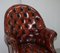 Hardwood & Brown Leather Chesterfield Captain's Directors Armchair 3