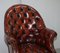 Hardwood & Brown Leather Chesterfield Captain's Directors Armchair, Image 3