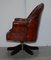Hardwood & Brown Leather Chesterfield Captain's Directors Armchair, Image 16