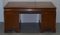 Burr Walnut & Brown Leather Cushion Drawer Partner Desk from Hamptons & Sons 17